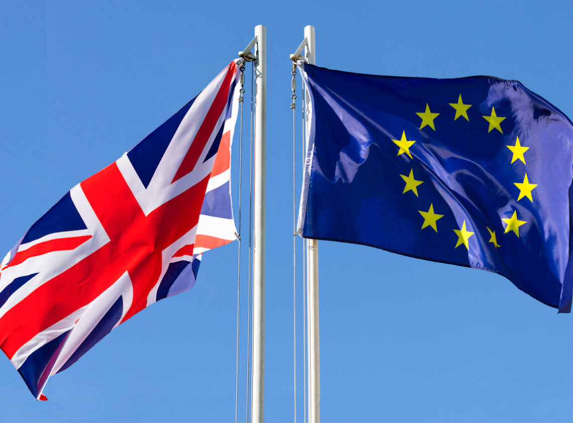 The UK and EU flag side by side