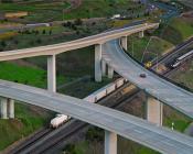 Highway bridges over a railway line