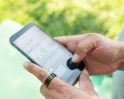 Person looking at portfolio on mobile device
