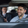 Picture of an uber driver with passenger